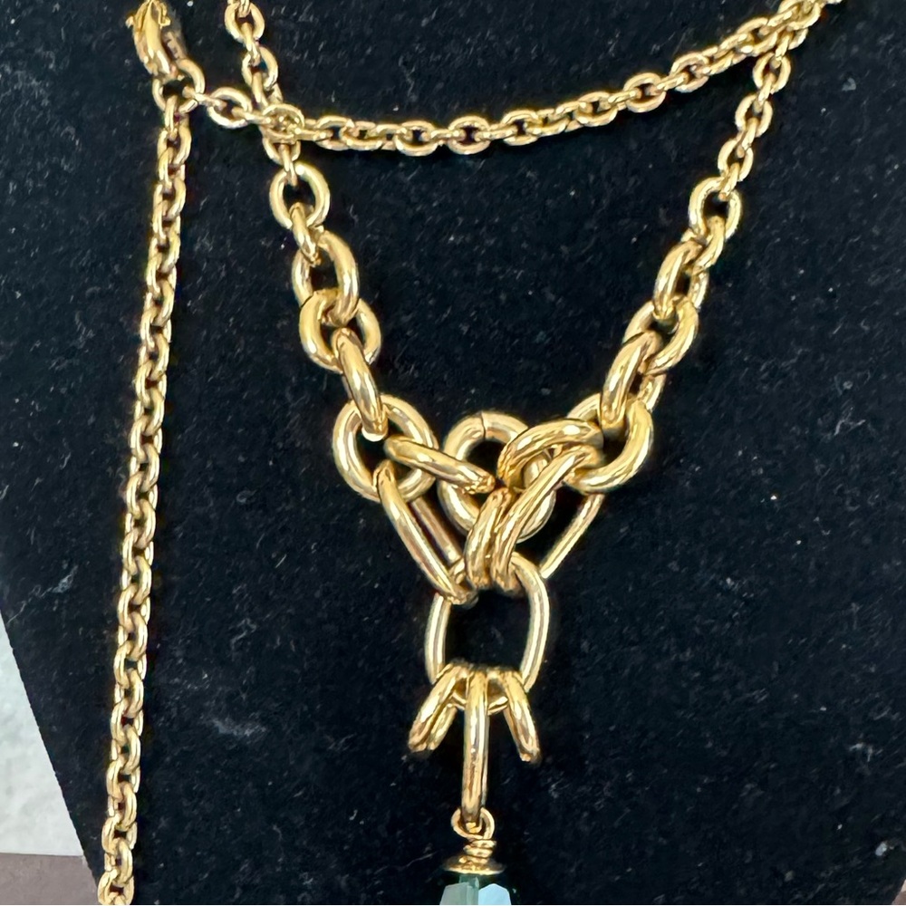 CHLOE GOLD BRASS CRYSTAL BEAD TASSEL NECKLACE BOX TISSUE DUST BAG  INFO - Picture 13 of 13